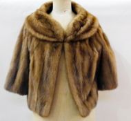 Cropped honey mink jacket, size medium, labelled "The National Fur Company"