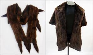 A vintage fur stole, probably squirrel together with a mink tippet (2)
