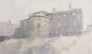 Watercolour drawing 
Rear aspect of Devonshire House, Piccadilly, described in pencil, some