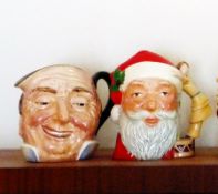 Royal Doulton character jug 'Farmer John' and another 'Santa Claus', 7"