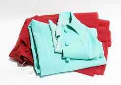 20th century turquoise and chiffon dress and jacket and a taffeta underskirt