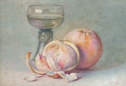 Three watercolour drawings
Adele Heiritz
Still life study of fruit, wine and flowers, various sizes,