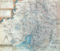 Handcoloured Map
After Saxton and Kip
Map of Warwickshire, pub 1637, see reverse for details, 29 x