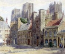 Watercolour
Claude Hulke
Cathedral in city, signed, 26cm x 32cm