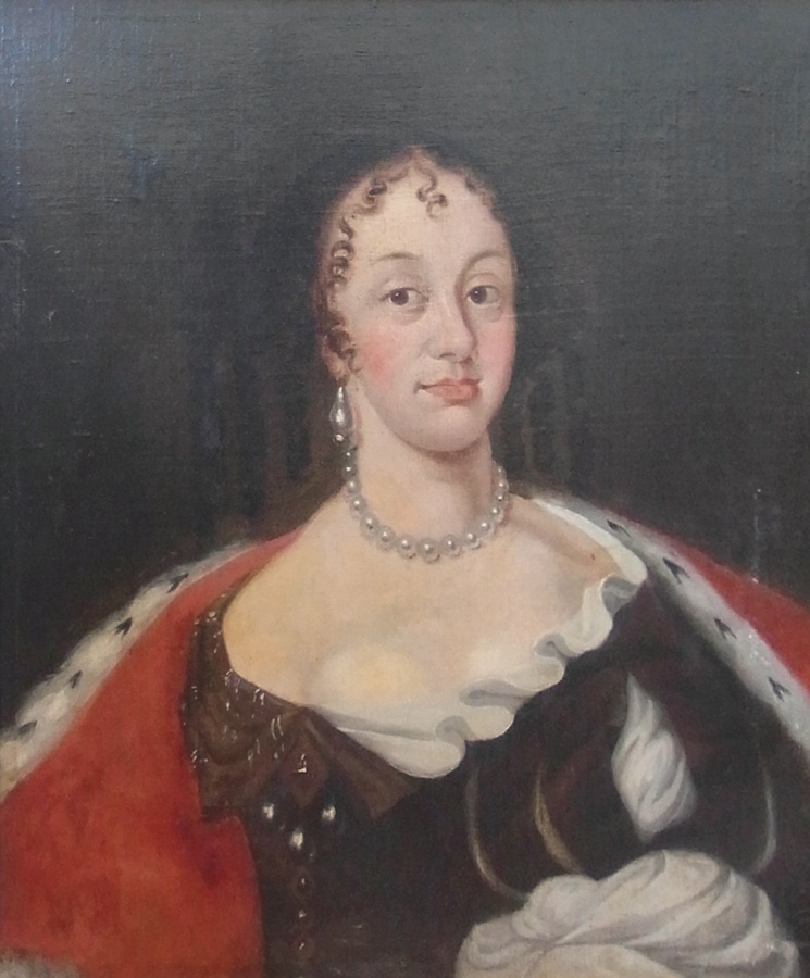 Oil on canvas
19th century school
Half length portrait after the original of Charles II's wife,