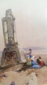 Watercolour drawing
John Skinner Prout (1805-1876)
Figures seated beneath Irish stone cross, see