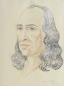 Pastel drawing 
Portrait of Spanish looking gentleman, signed indistinctly and dated 1982, 32cm x