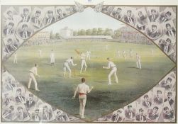 Reproduction colour print
After J F Weedon
"English and Australian Cricketers"