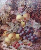 Oil on board
Oliver Clare (1853-1927)
Still-life study of grapes, raspberries, apples and
