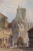 Watercolour
Claude Hulke
French town scene, signed, 31cm x 21cm