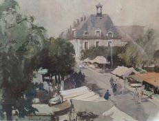 Watercolour drawing
Claude Buckle (1905-1973)
Brussels market place, signed, 28 x 38cm, see verso