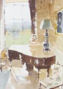 Watercolour drawing
John Yardley
"Lady Pianist at Philip's House", figure playing grand piano in
