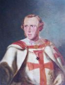 Oil on board
William Sutherland 
Half-length portrait of a knight templar, B.Stiven (see verso for