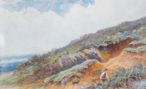 Watercolour drawing
John Bates Noel (1870-1927)
On the Malvern Hills with figure