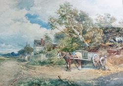 Watercolour drawing
David Bates (1840/41-1921)
"By Sherrards Green, Near Malvern", cottage and