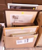 A quantity of maps, samplers, prints, pictures (1 box and six loose)