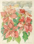 Watercolour drawing
Lillian Delevoryas (b.1932)
Poinsettia, signed, titled and dated 1982 in pencil,