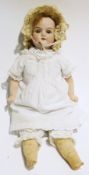 Armand Marseille 370.4/0 German bisque-shoulderhead doll with sleeping eyes, open mouth, soft body