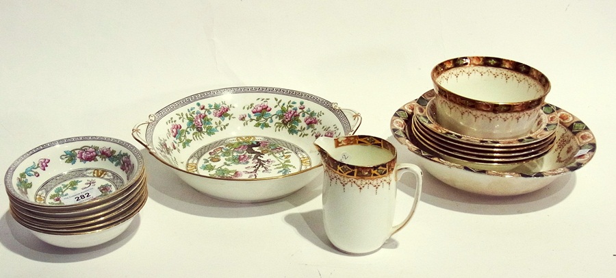 Aynsley China Indian tree pattern dessert set and a quantity Gladstone China teaware