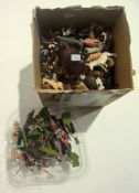 Quantity of plastic figures to include:- animals, soldiers, etc. (2 boxes)
