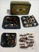 Collection of Britains and other figures to include:- guardsmen, cowboys and indians, farm animals
