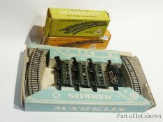 A Marklin passenger train with oval track No. 3100, boxed, together with a Marklin transformer,