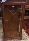 20th century mahogany astragal-glazed cabinet, on cabriole supports, 56cm wide
