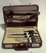 A set of Prima knives in fitted case