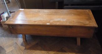 Mid 20th century lightwood chest, rectangular shaped, hinged lid, with small drawer to one side (