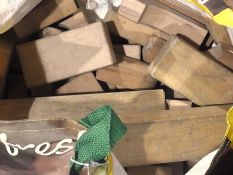 A quantity of 1950's wooden building block pieces