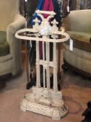 Victorian white painted Coalbrookdale style umbrella stand, 76cm high approx.