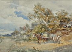 Watercolour drawing
David Bates (1840/41-1921)
"By Sherrards Green, Near Malvern", cottage and