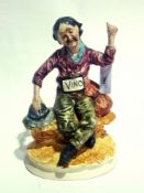 Capodimonte style pottery figure of a tramp