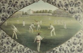 Reproduction colour print
After J F Weedon 
"English and Australian Cricketers", Lords 1886