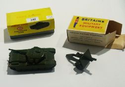 A Britains No. 2026 twenty five pounder gun and Dinky Toys No. 651 Centurion tank, boxed (2)