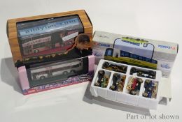 Four limited edition gift sets to include:- Royal Mail, double decker buses, Lledo, lifeboat bus,