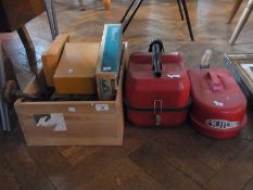 A quantity of tools and tool boxes (1 box and two other items)