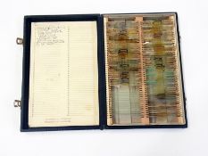 A quantity of microscopic preparation slides in fitted case, for the University of Cambridge
