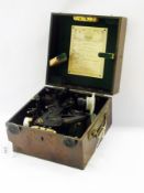 A Henry Hughes & Son Ltd sextant no.37745, dated 08/12/1943, in fitted box with label inside lid and