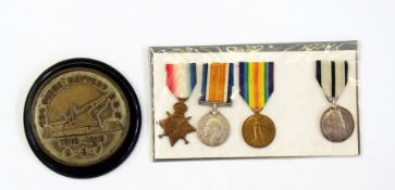 WW I group of four 1914/15 Star, War and Victory medals named to "393A.Cpl.H.Leak.R.F.A", silver