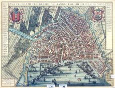 Reproduction colour map of Amsterdam  framed 42cm x 58cm   Condition Report  Please contact the