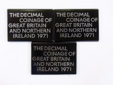 Decimal coinage set 1971, 15 new pence to half new pence (3), uncirculated in case of issue