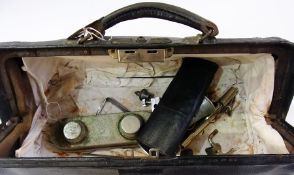 Quantity of mid 20th century medical equipment including Gladstone bag, junior doctors dissection