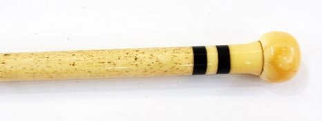 A whalebone and ebony walking stick, 81cm    Condition Report  Please contact the Auctioneer for