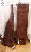 Two vintage leather shotgun cases    Condition Report  Please contact the Auctioneer for details