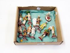 Indian painted figures and a quantity of Chinese boxwood figures (2 boxes)    Condition Report