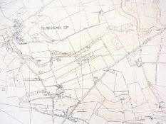 A quantity of ordnance survey sheets circa 1955, three at scale 1:10000 and others at scale 1: