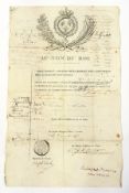 Early 18th century French London to Calais travel permit dated 1807    Condition Report  Please