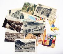 Quantity of 20th century postcards dating from 1905-1980, real photographs, topographical, foreign