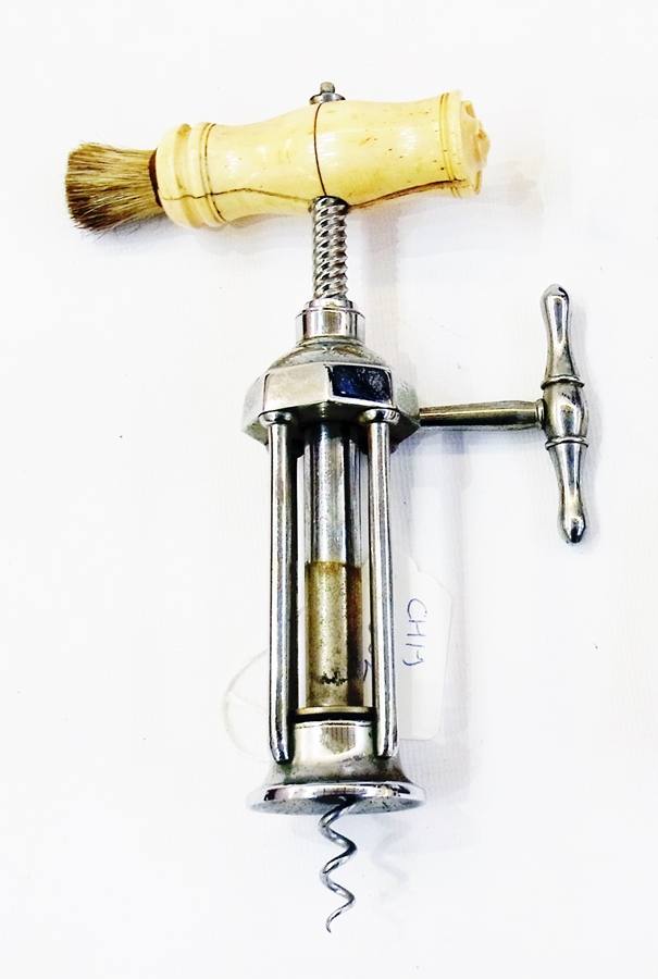 A brass corkscrew in the shape of a dog, another and a bone handled corkscrew (3)   Condition Report - Image 2 of 4
